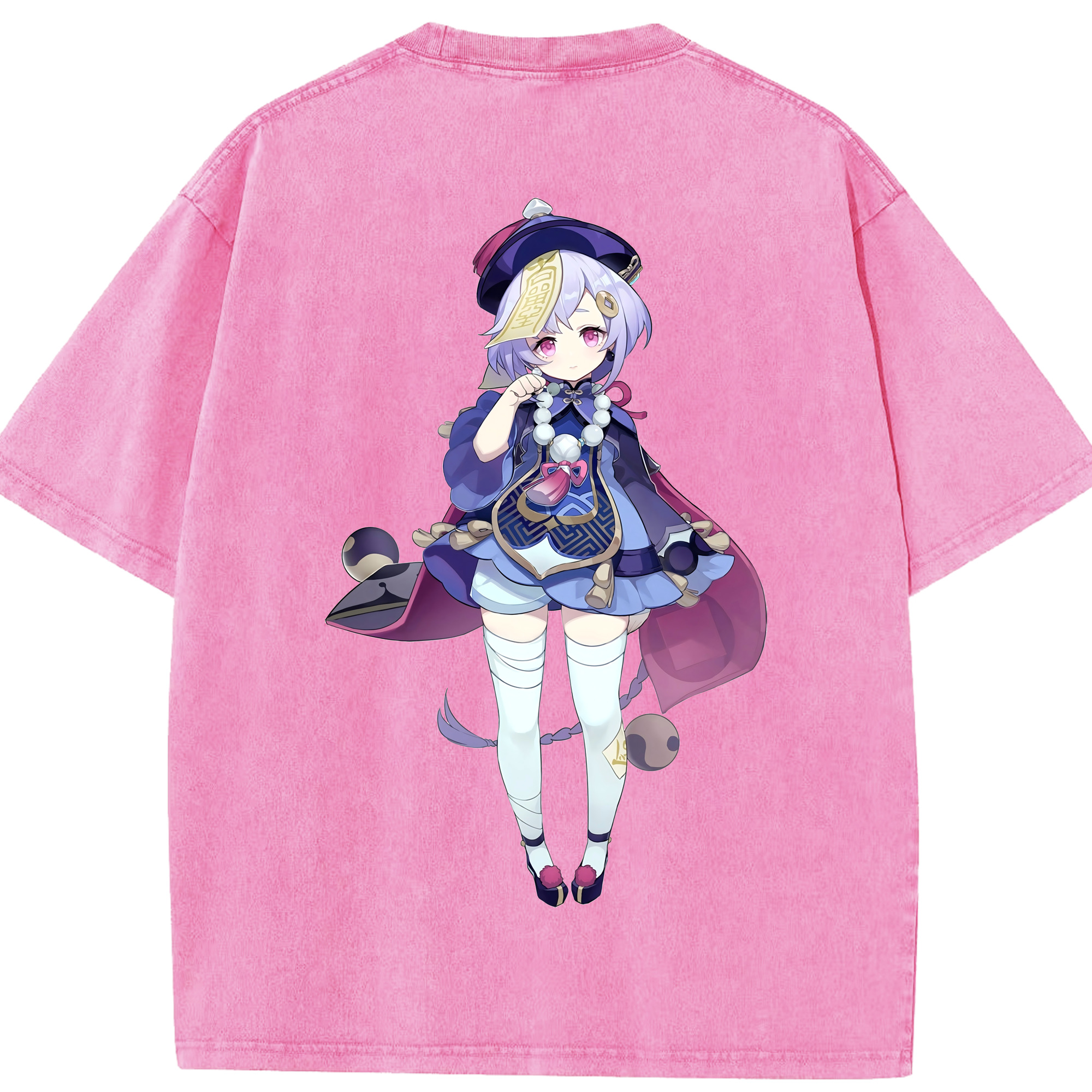 げんし神 七七 なな  genshin Nana 綿100% ヴィンテージ風 半袖Tシャツ（背面プリント）